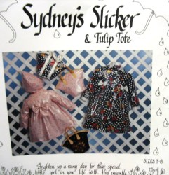 GIRLS/LADIES SLICKER RAINCOAT,HOOD, TULIP TOTE PATTERN SM-LG